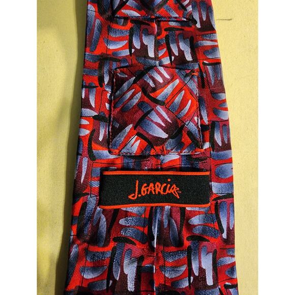J Garcia Men's Tie Flaming Meadow Limited Edition Collection Forty-Four Red - Picture 3 of 5